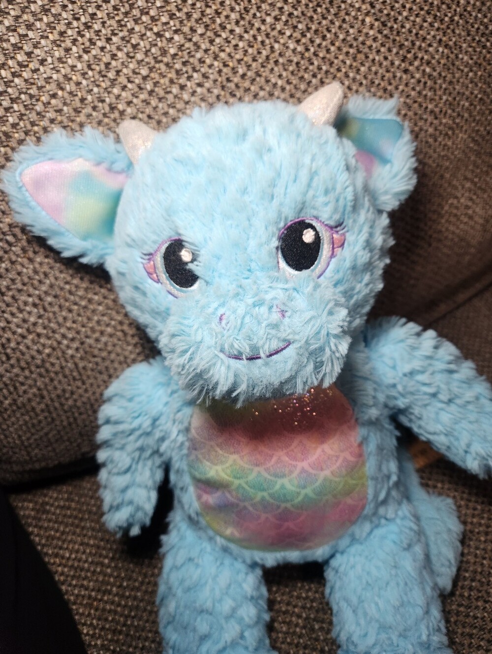 light blue Build-A-Bear Workshop Beary Fairy Friends Enchanted Dragon plush toy